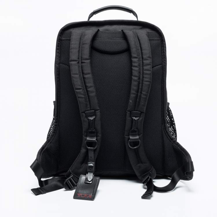 Pre Owned TUMI Black Canvas and Leather Alpha 3 Brief Pack Backpack
