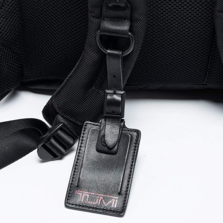 Pre Owned TUMI Black Canvas and Leather Alpha 3 Brief Pack Backpack