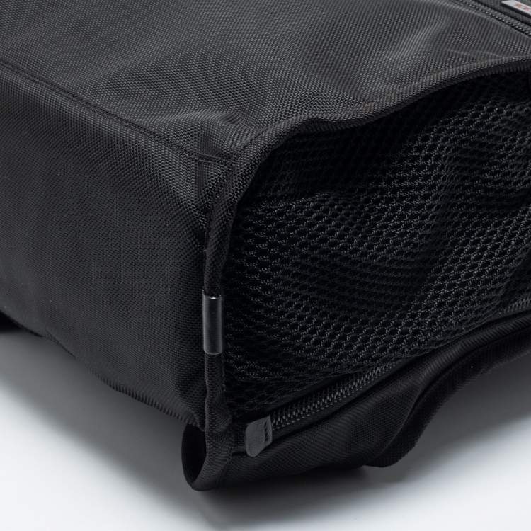 Pre Owned TUMI Black Canvas and Leather Alpha 3 Brief Pack Backpack