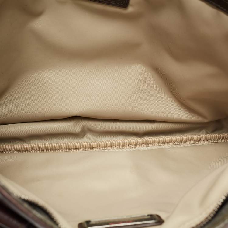 Pre Owned Tumi Brown/Grey Coated Canvas and Leather Bedford Jefferson Slim Briefcase 