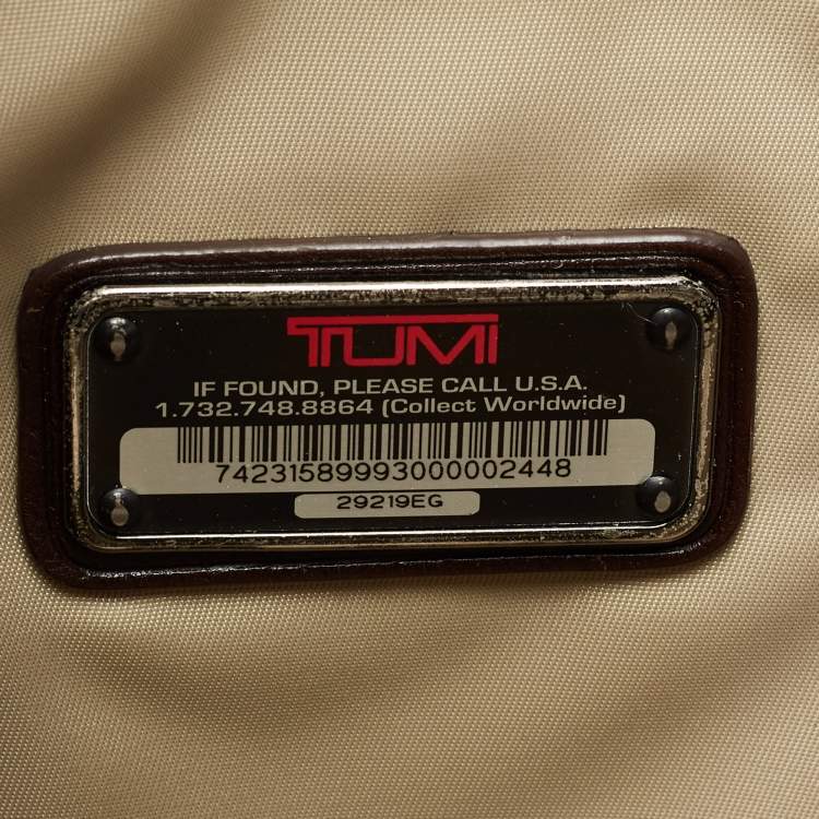 Pre Owned Tumi Brown/Grey Coated Canvas and Leather Bedford Jefferson Slim Briefcase 