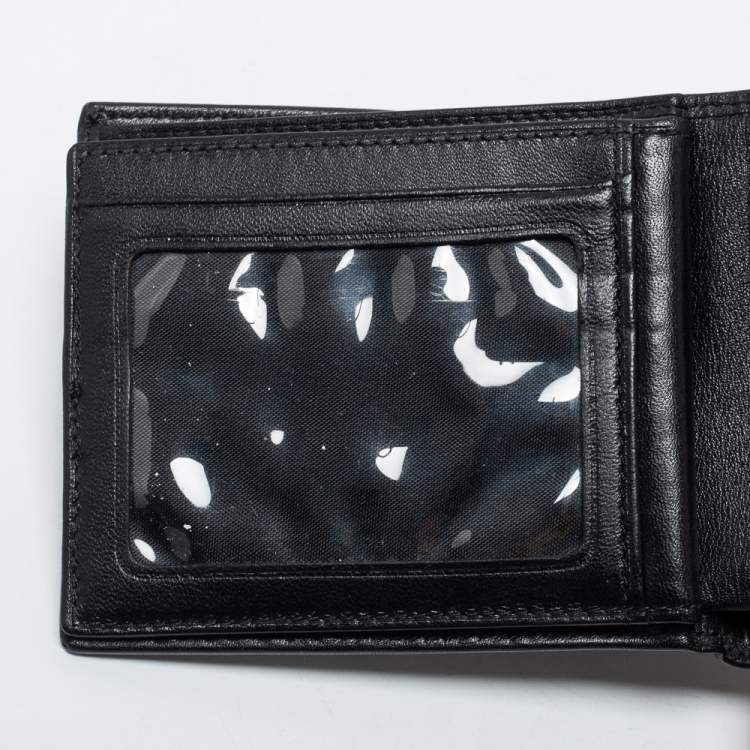 Pre Owned TUMI Black Leather Bifold Compact Wallet