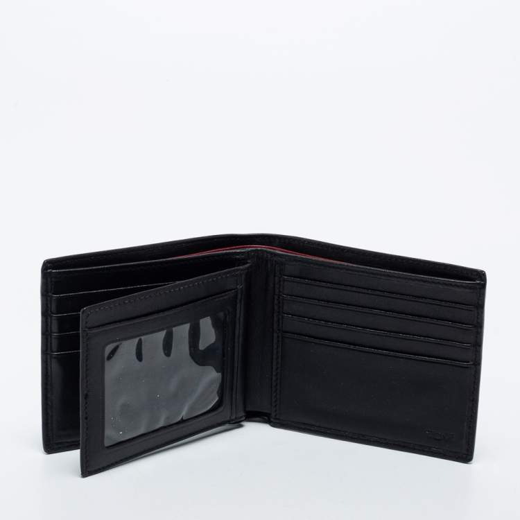 Pre Owned TUMI Black Leather Bifold Compact Wallet