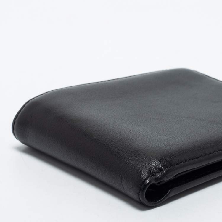 Pre Owned TUMI Black Leather Bifold Compact Wallet