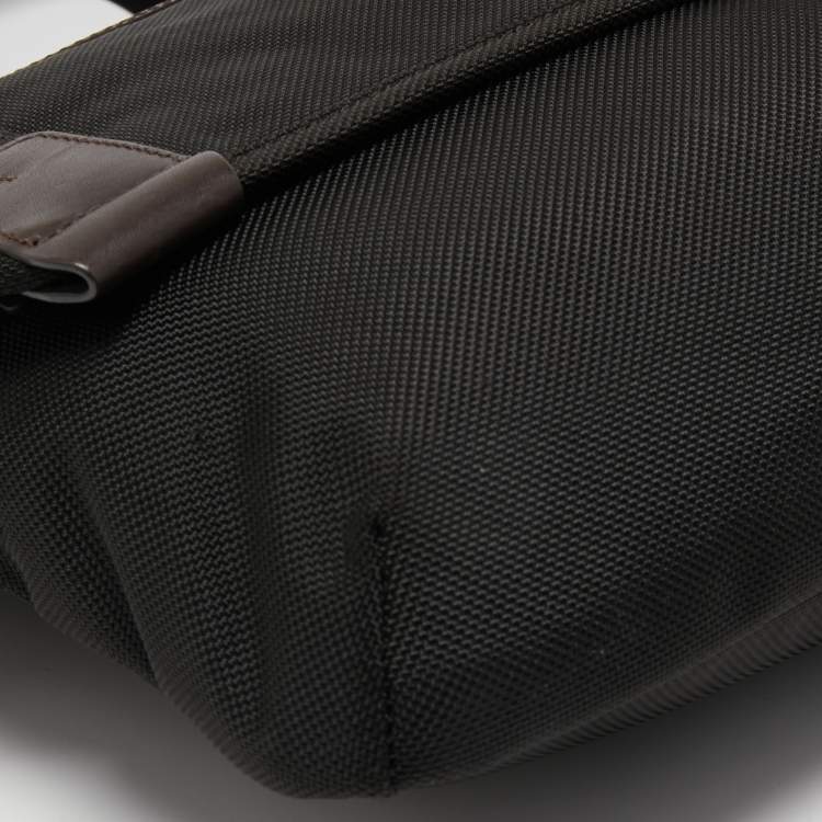 Pre Owned Tumi Black/Brown Nylon and Leather Alpha Bravo Beale Messenger Bag
