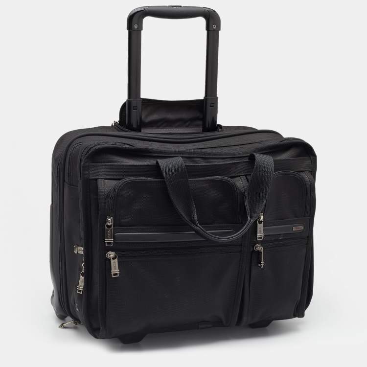 Pre Owned Tumi Black Nylon Alpha Deluxe Laptop Briefcase