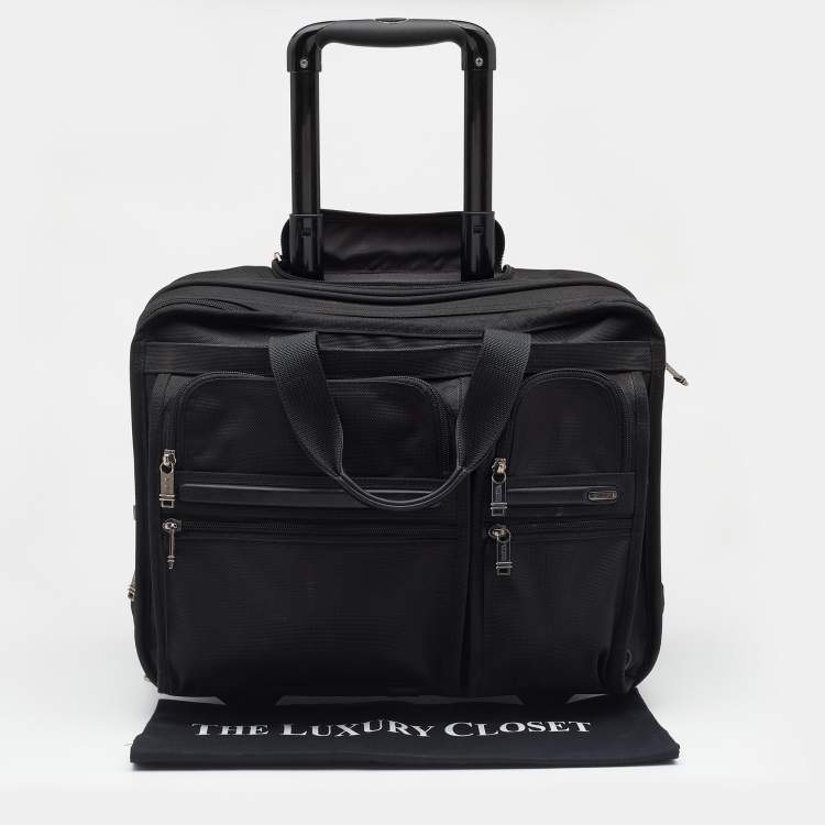 Pre Owned Tumi Black Nylon Alpha Deluxe Laptop Briefcase