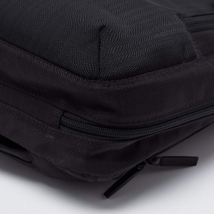 Pre Owned Tumi Black/Brown Nylon and Leather Dror Reversible Briefcase Bag