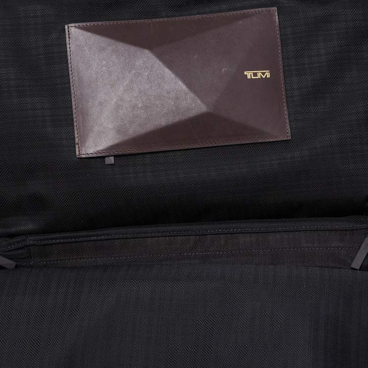 Pre Owned Tumi Black/Brown Nylon and Leather Dror Reversible Briefcase Bag