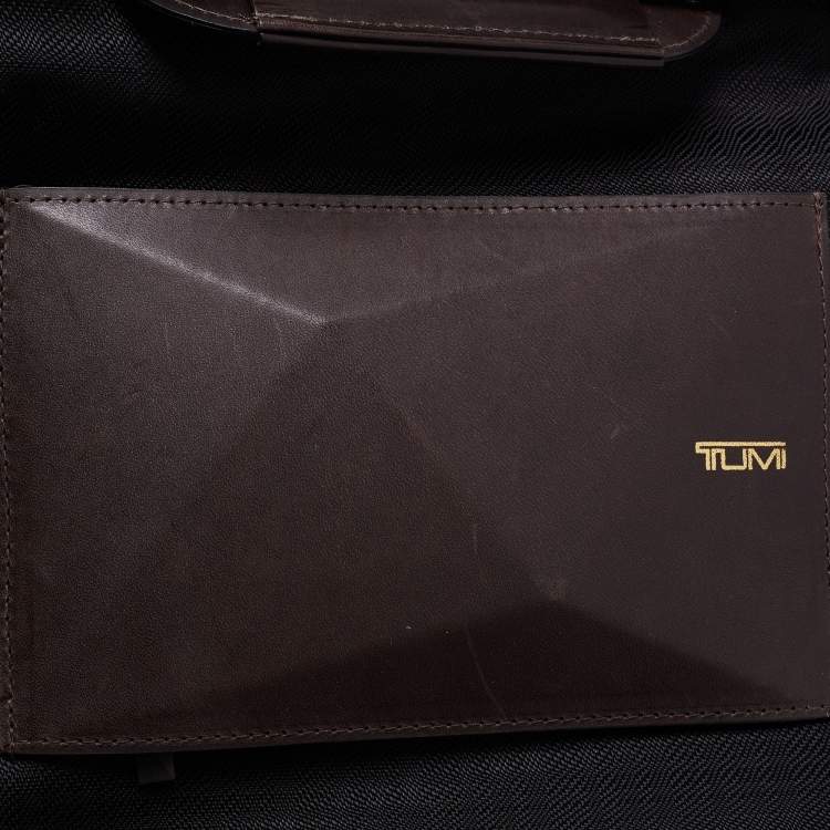 Pre Owned Tumi Black/Brown Nylon and Leather Dror Reversible Briefcase Bag