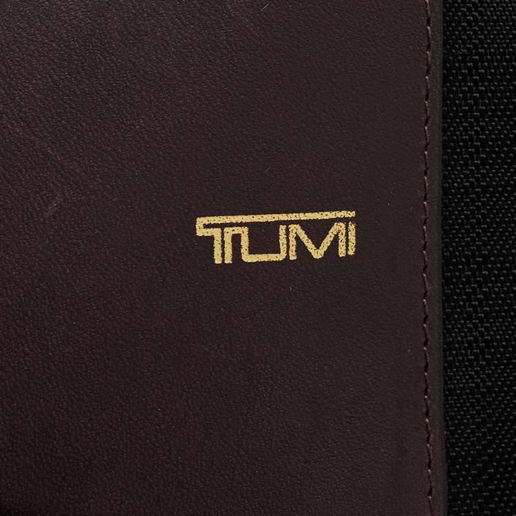 Pre Owned Tumi Black/Brown Nylon and Leather Dror Reversible Briefcase Bag