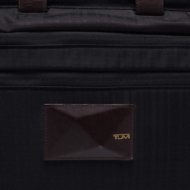 Pre Owned Tumi Black/Brown Nylon and Leather Dror Reversible Briefcase Bag