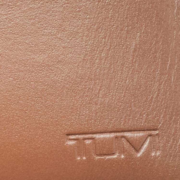 Pre Owned Tumi Brown Leather Money Clip Card Holder