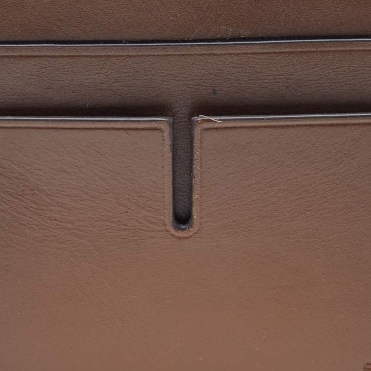 Pre Owned Tumi Brown Leather Money Clip Card Holder