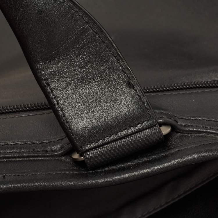Pre Owned Tumi Black Leather Alpha 3 Laptop Briefcase