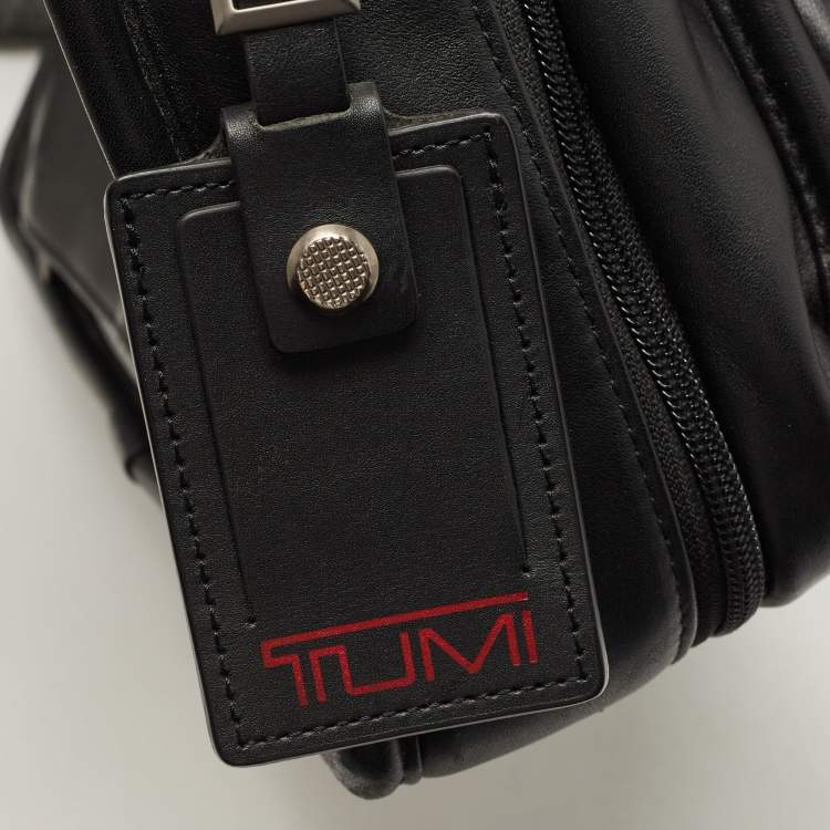 Pre Owned Tumi Black Leather Alpha 3 Laptop Briefcase