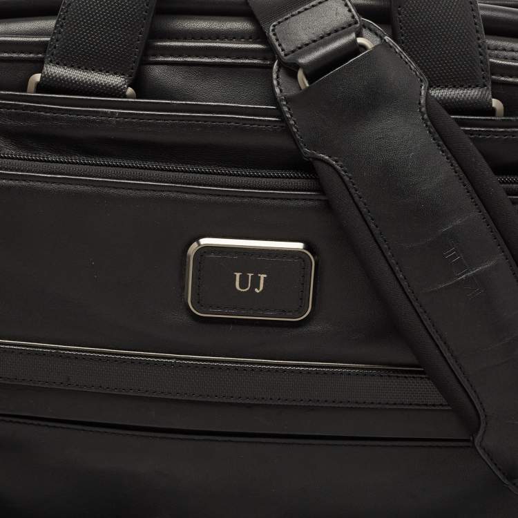 Pre Owned Tumi Black Leather Alpha 3 Laptop Briefcase