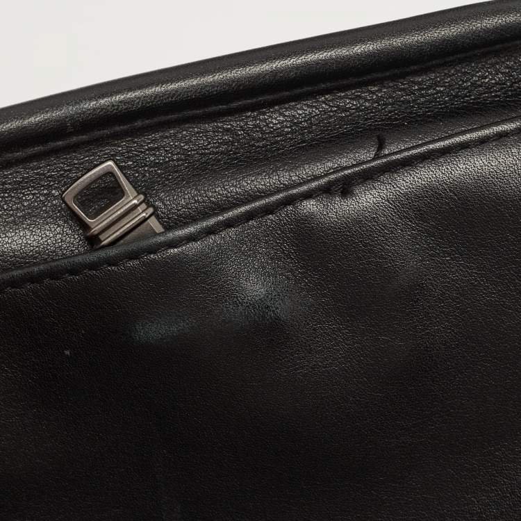 Pre Owned Tumi Black Leather Alpha 3 Laptop Briefcase