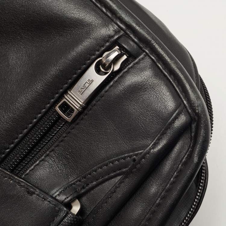 Pre Owned Tumi Black Leather Alpha 3 Laptop Briefcase