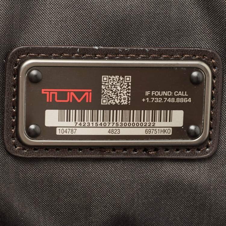 Pre Owned TUMI Dark Brown/Black Leather Navigation Backpack