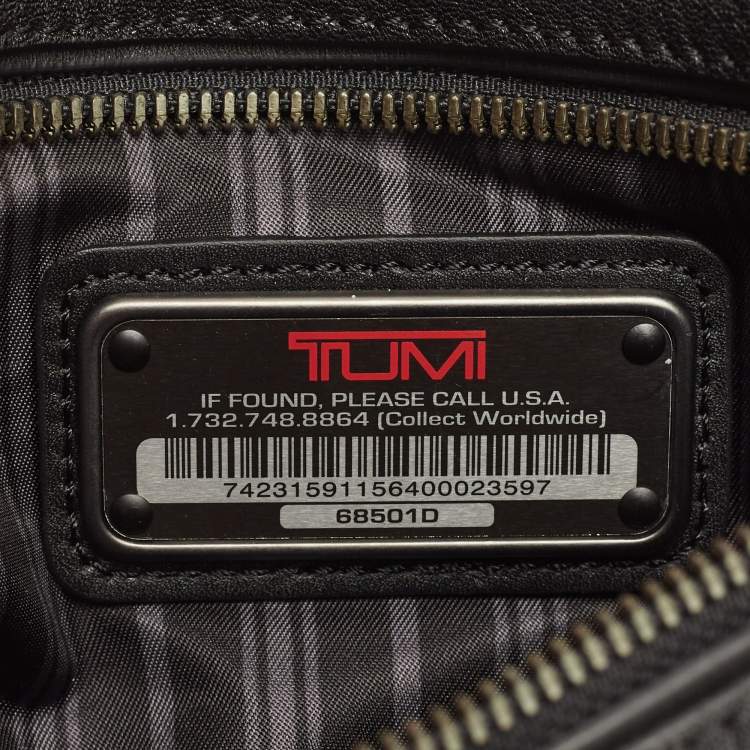 Pre Owned TUMI Black Leather Double Zip Wristlet Pouch