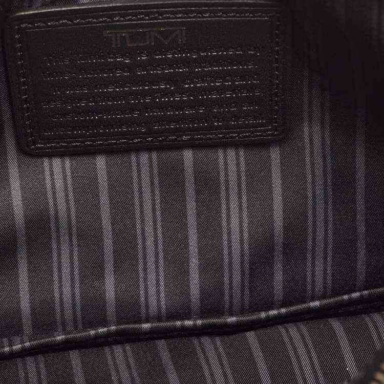 Pre Owned TUMI Black Leather Double Zip Wristlet Pouch