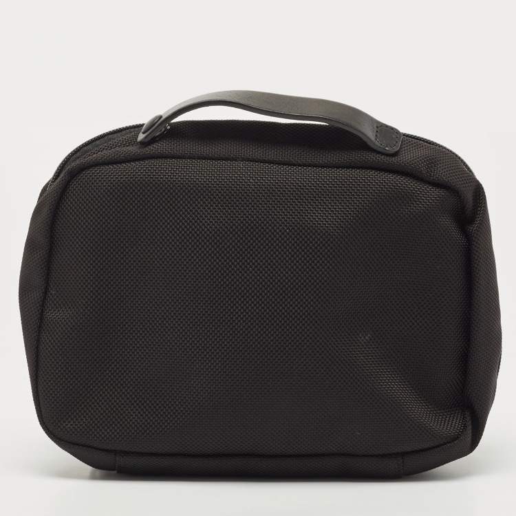 Pre Owned Tumi Black Nylon and Leather Zip Pouch