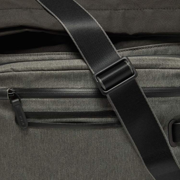 Pre Owned TUMI Grey/Black Nylon and Leather Messenger Bag