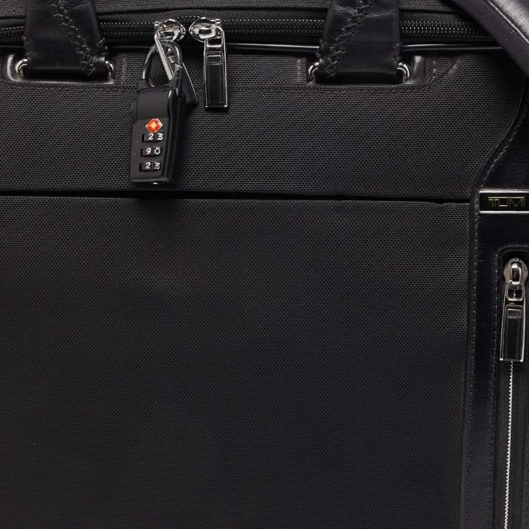 Pre Owned Tumi Black Nylon and Leather T-Pass Kennedy Deluxe Brief Laptop Bag