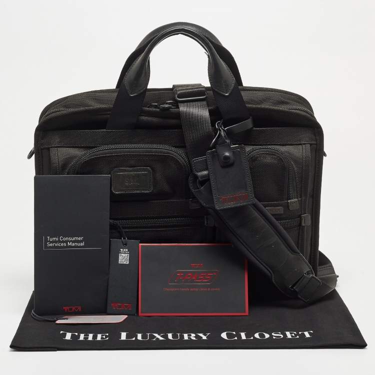 Pre Owned TUMI Black Nylon Medium T-Pass Screen Laptop Slim Briefcase