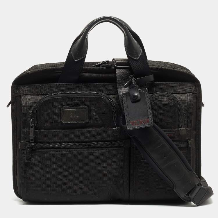 Pre Owned TUMI Black Nylon Medium T-Pass Screen Laptop Slim Briefcase
