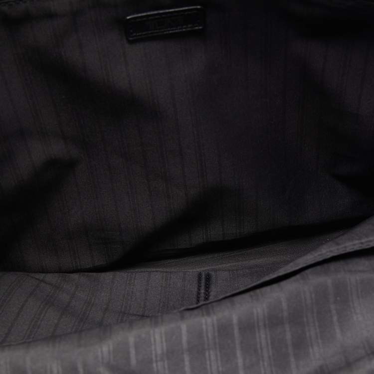 Pre Owned Tumi Navy Blue/Black Nylon and Leather Berwick Double Zip Briefcase Bag