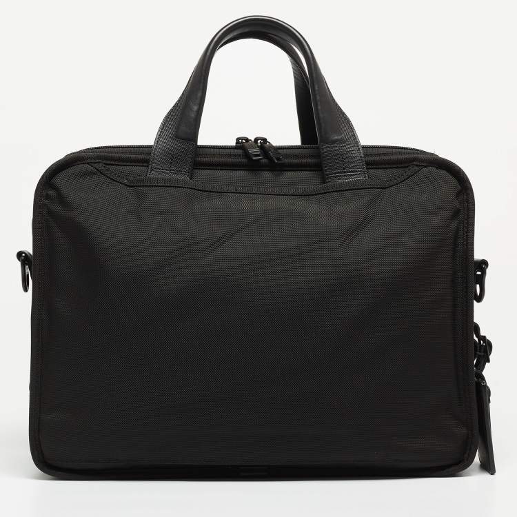 Pre Owned TUMI Black Nylon and Leather Alpha 3 T Pass Expandable Briefcase Bag