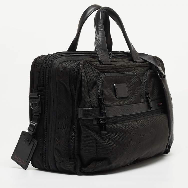 Pre Owned TUMI Black Nylon and Leather Alpha 3 T Pass Expandable Briefcase Bag