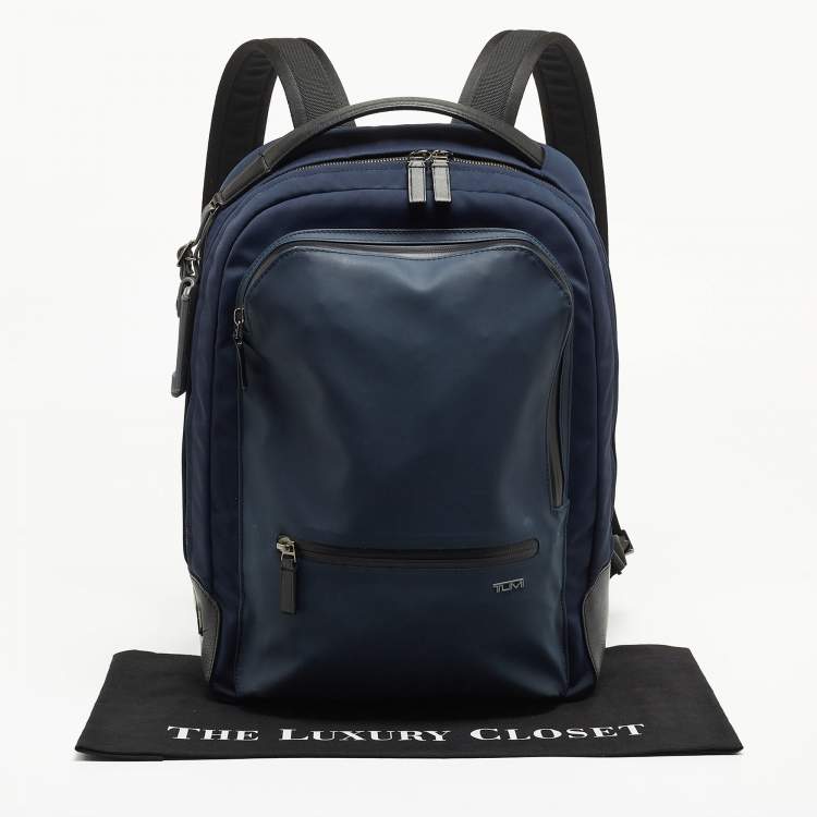 Pre Owned TUMI Black/Blue Nylon Harrison Bradner Backpack