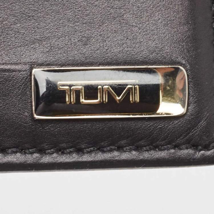 Pre Owned Tumi Black Leather Logo Card Holder