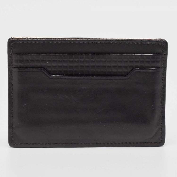 Pre Owned Tumi Black Leather Logo Card Holder