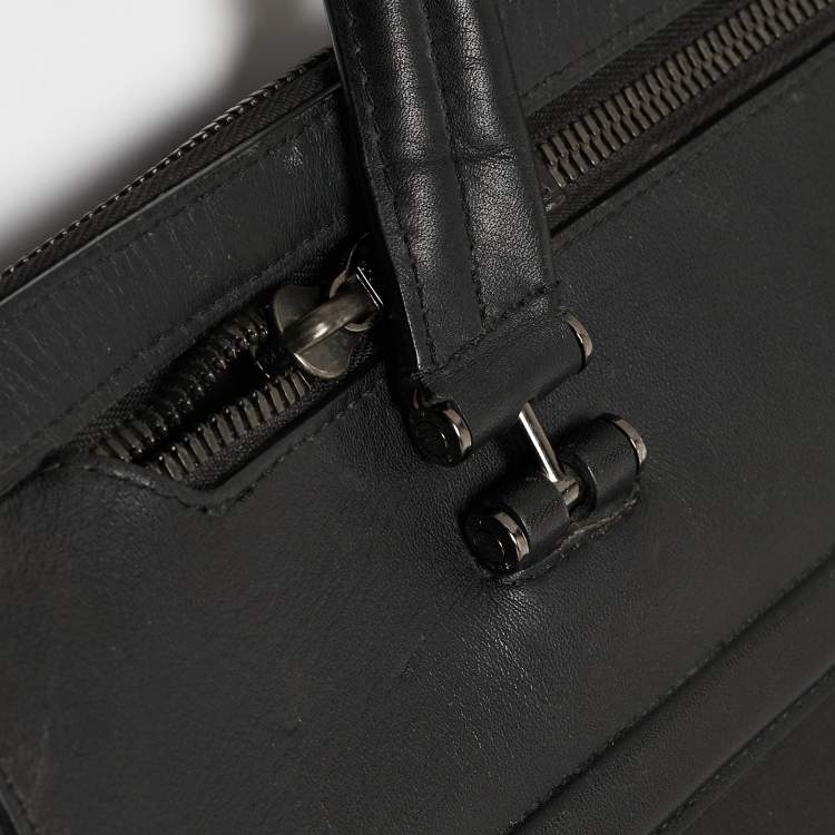 Pre Owned Tumi Black Leather Ashton Gates Briefcase Bag