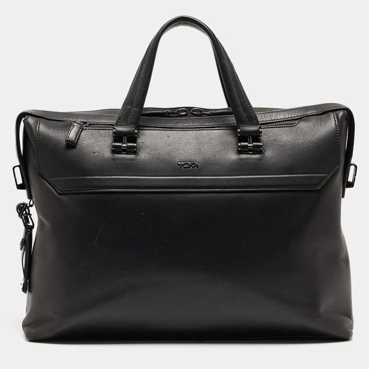 Pre Owned Tumi Black Leather Ashton Gates Briefcase Bag