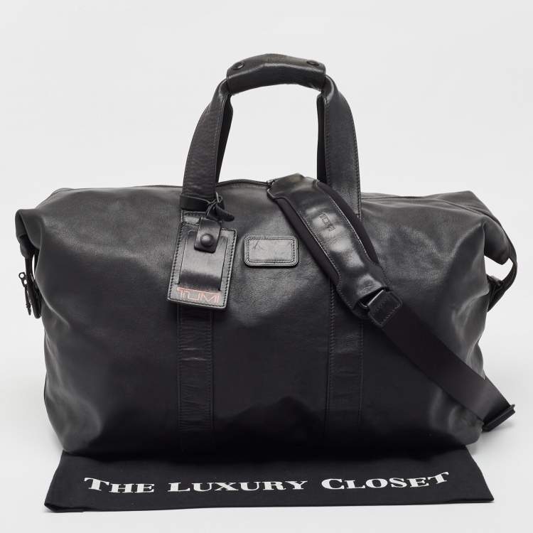 Pre Owned TUMI Black Leather Alpha II Duffel Bag