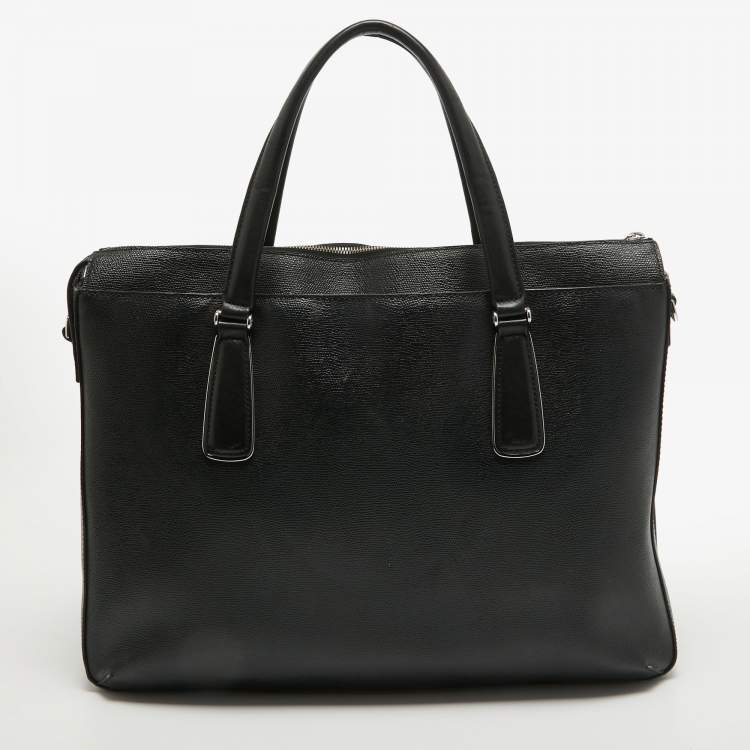 Pre Owned Tumi Black Leather Stanton Nia Commuter Briefcase Bag