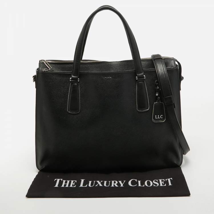 Pre Owned Tumi Black Leather Stanton Nia Commuter Briefcase Bag