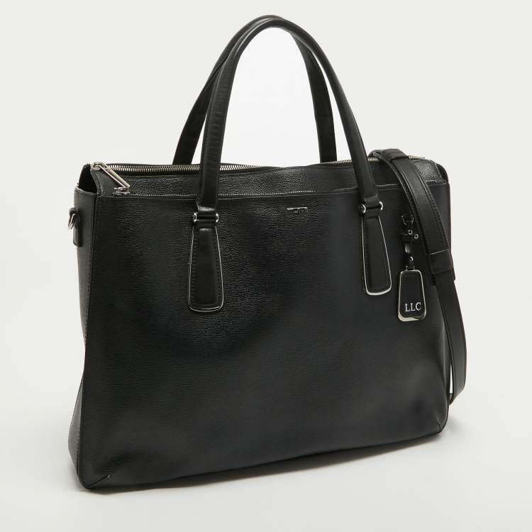 Pre Owned Tumi Black Leather Stanton Nia Commuter Briefcase Bag
