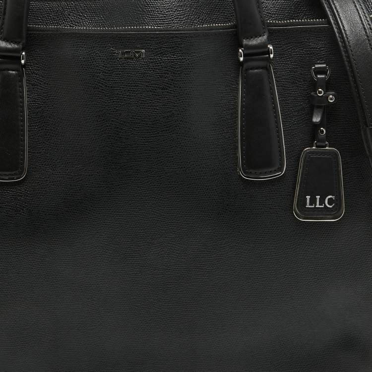 Pre Owned Tumi Black Leather Stanton Nia Commuter Briefcase Bag
