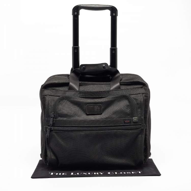 Pre Owned TUMI Black Nylon Alpha Wheeled T-Pass Compact Brief Trolley