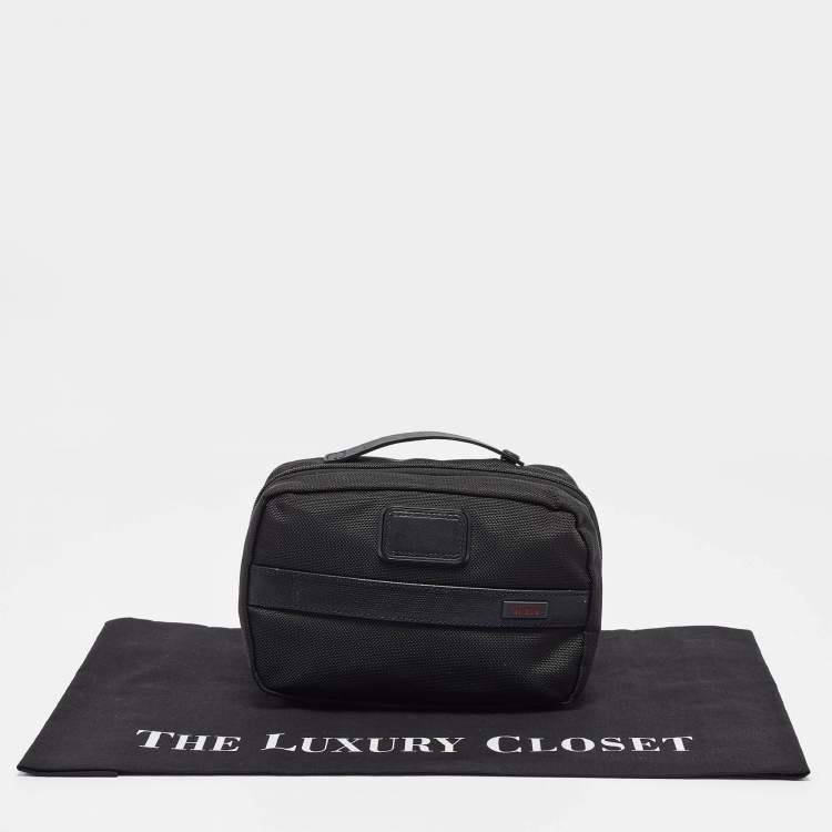 Pre Owned TUMI Black Nylon Alpha 2 Split Travel Kit Pouch