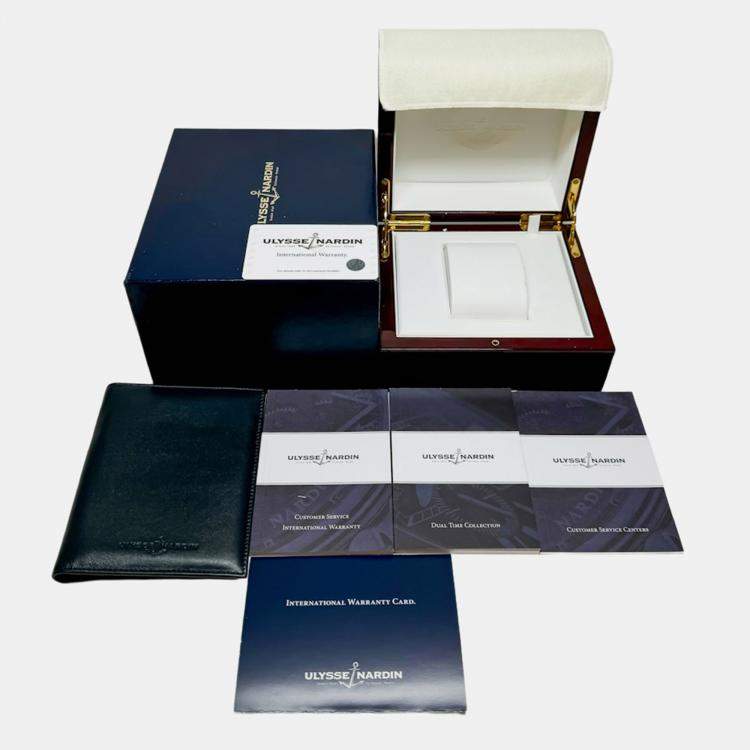 Pre Owned Pre-Owned Ulysse Nardin Executive Dual Time 243-00/43 Blue Automatic Stainless Steel  Men's Wristwatch 43 MM