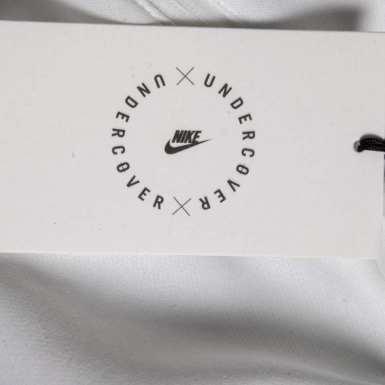 Pre Owned Nike X Undercover White Synthetic Logo Printed Hoodie M