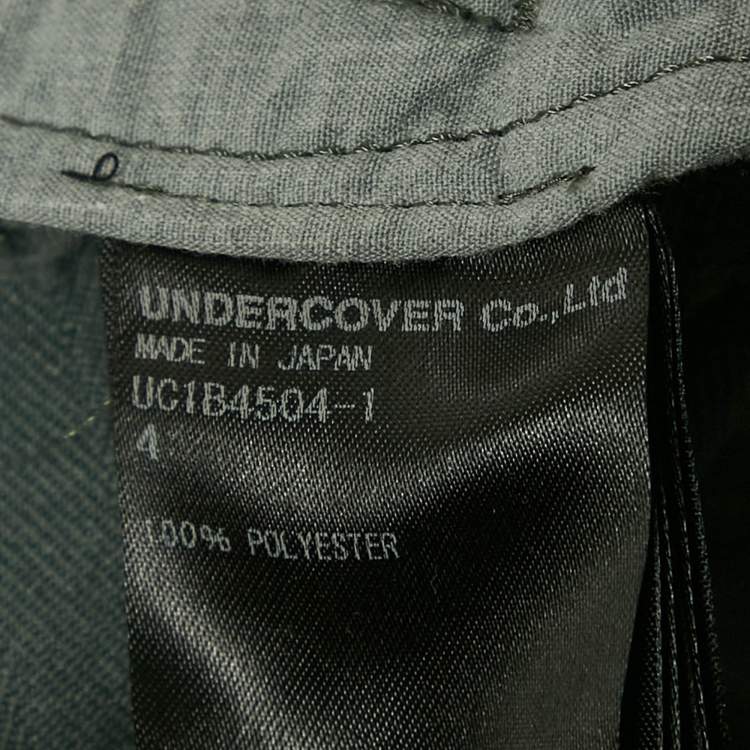 Pre Owned Undercover Green Herringbone Drawstring Trousers L