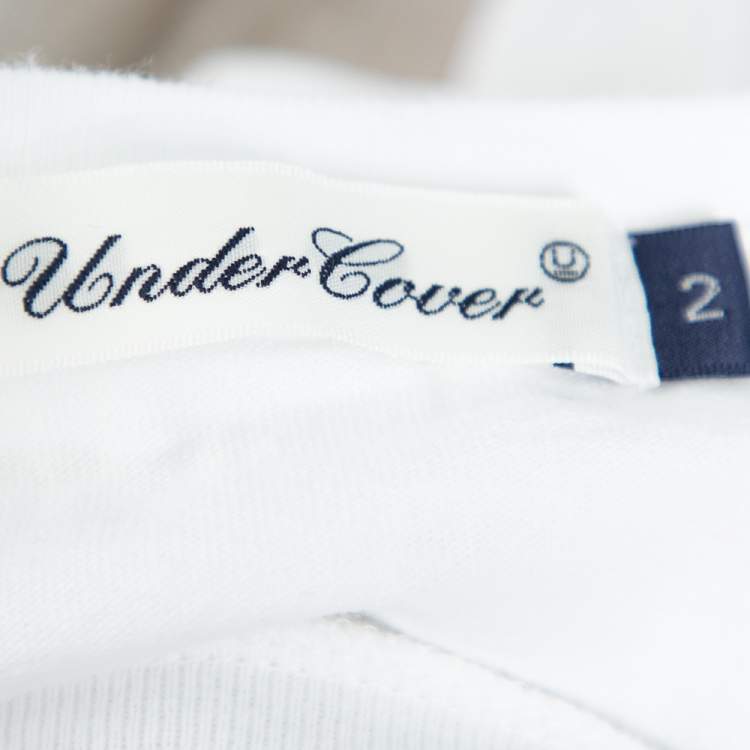 Pre Owned Undercover White Chimp Print Cotton Crew Neck T-Shirt M